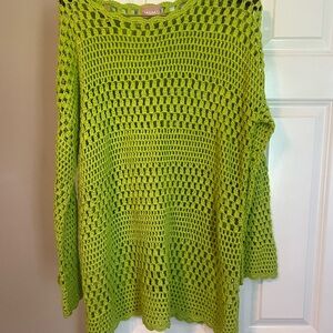 Show Me Your MuMu Neon Green Knit Top
